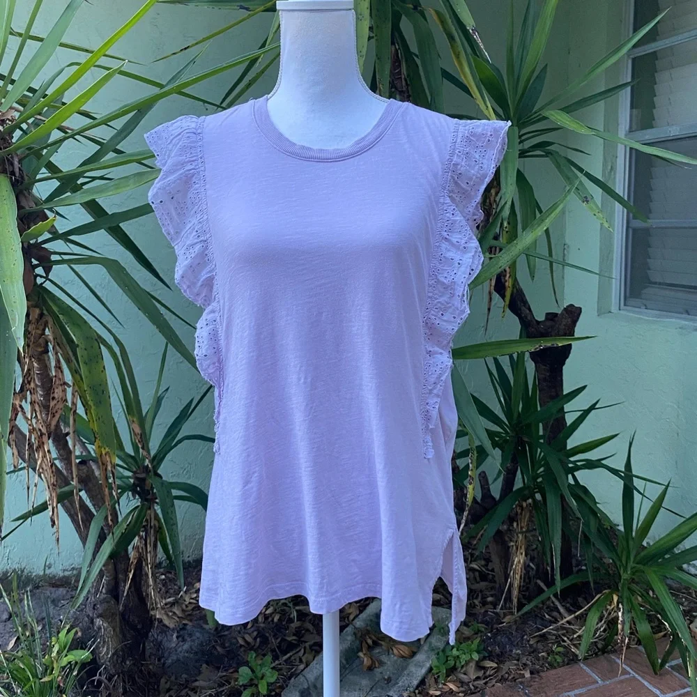 Anthropologie Light Purple Ruffle Muscle Tank - Picture 4 of 8
